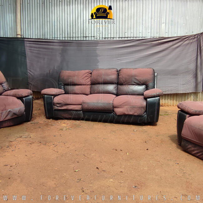 Image of a brown couch before upholstery