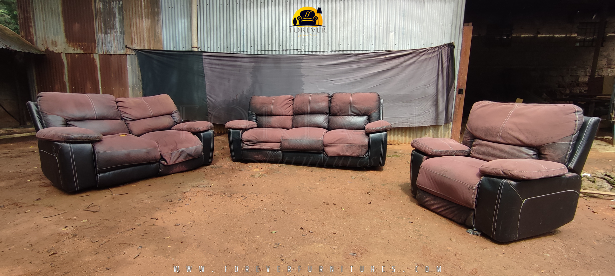 Image of a brown couch before upholstery